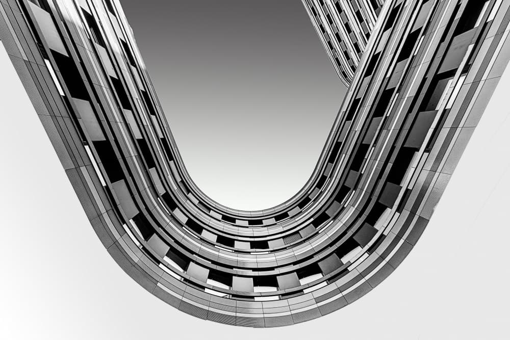 Abstract Building Curves by Ute Jackisch — canvas wall art