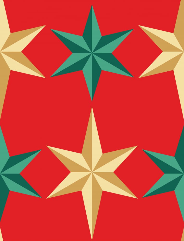 Festive Geometric Stars by Irene Demetri — canvas wall art