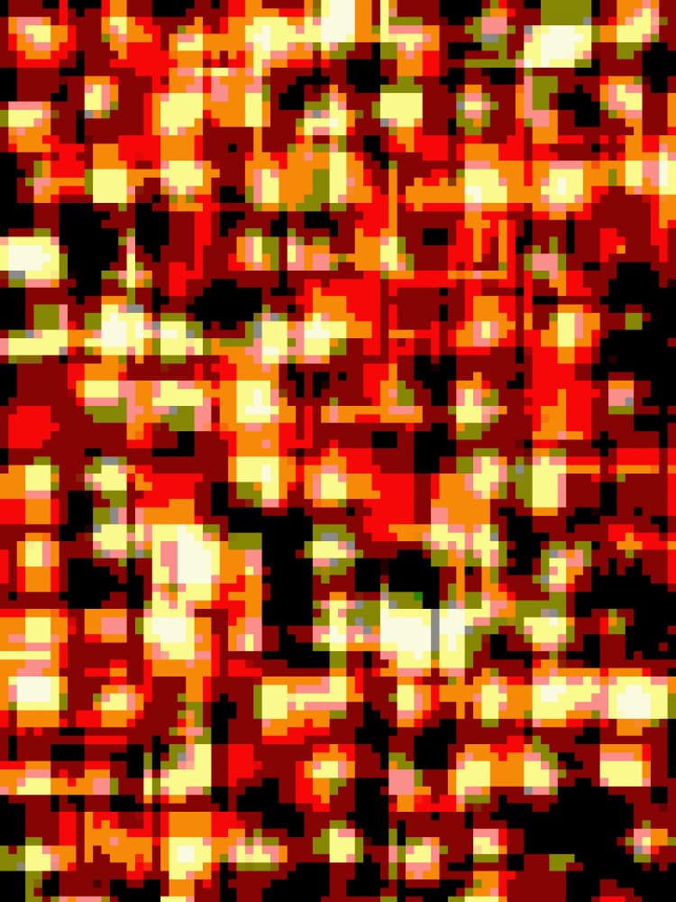 Fiery Digital Mosaic by Petr Strnad — canvas wall art