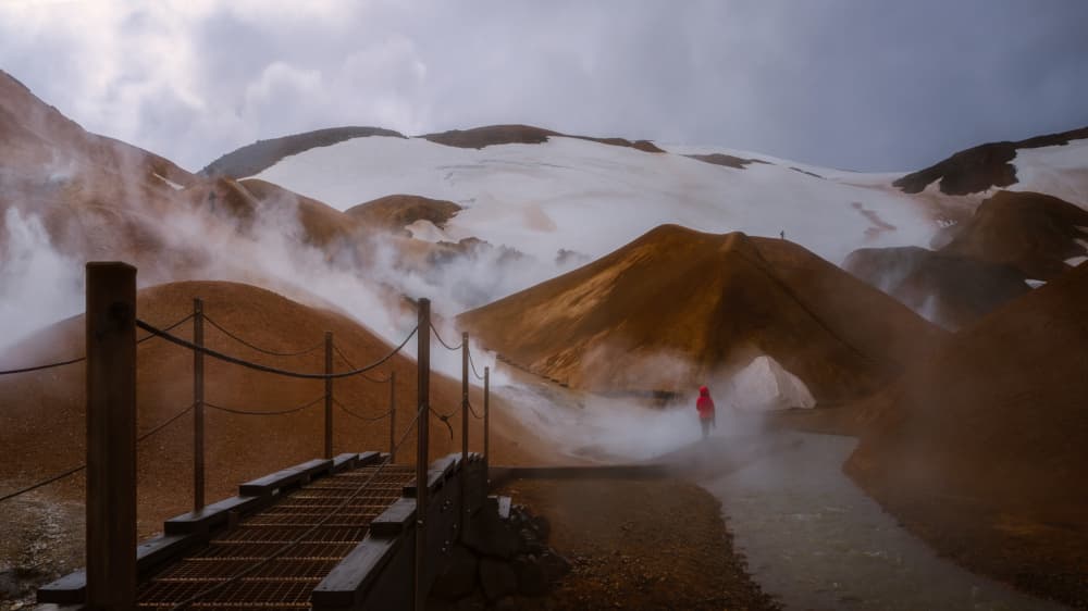 Geothermal Valley Hike by Hanping Xiao — canvas wall art