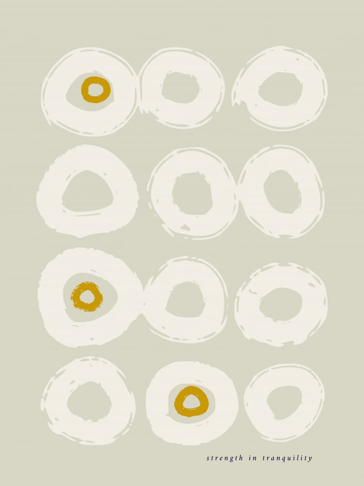 Tranquil Gold Circles by Annick — canvas wall art