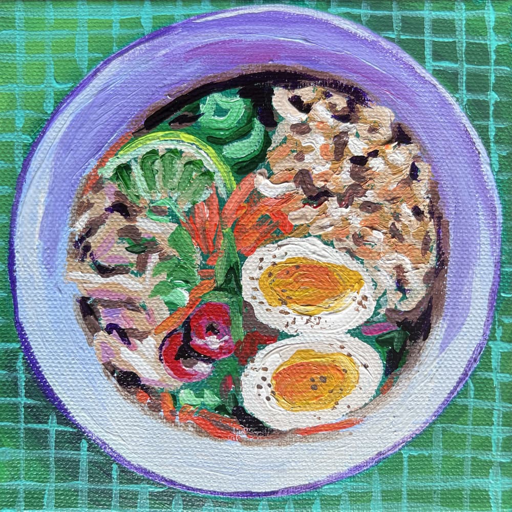 Colorful Ramen Bowl by Pauline Wegman | Key and Sea Creative — canvas wall art