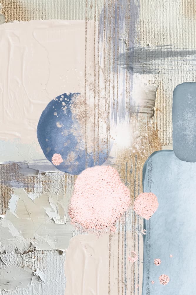 Soft Abstract Gold Shapes by Sally Ann Moss — canvas wall art