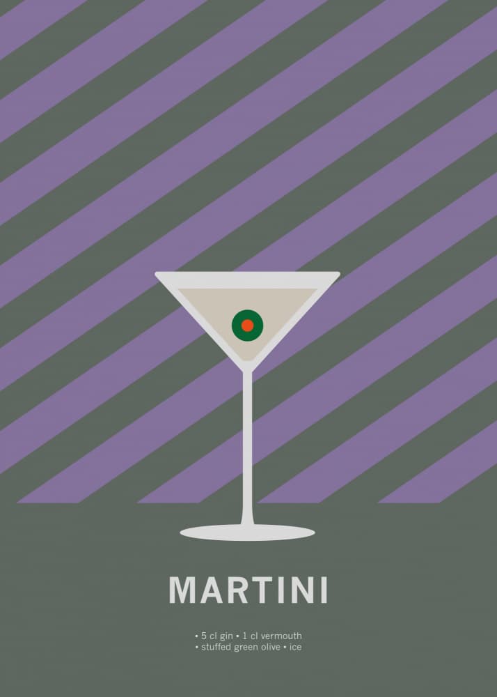 Classic Martini Cocktail by Paperago — canvas wall art