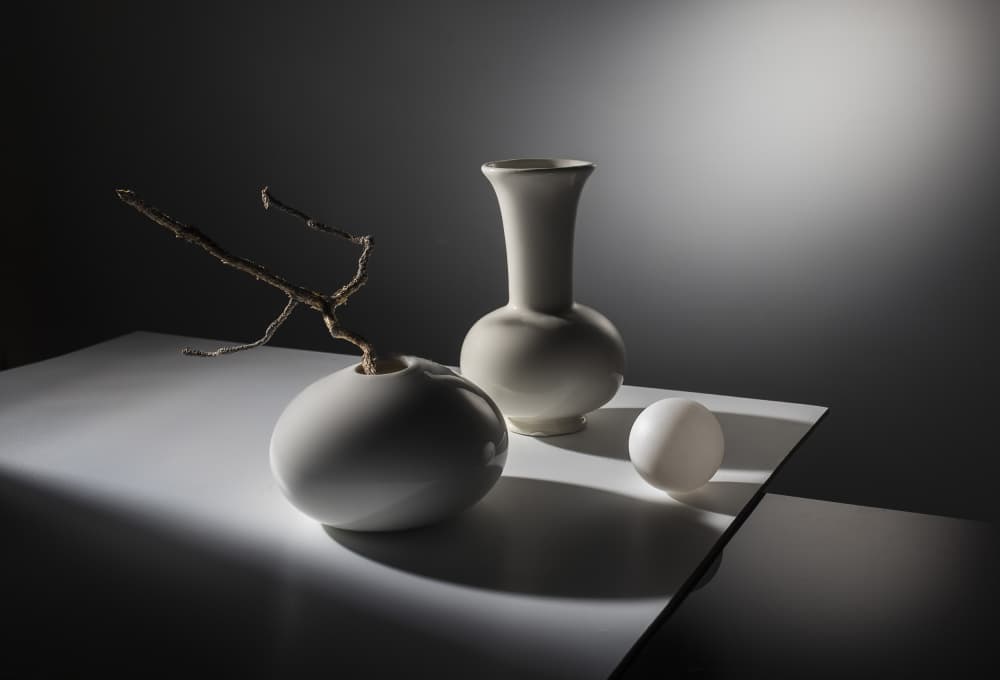 Elegant White Still Life by Evgeniy Popov — canvas wall art