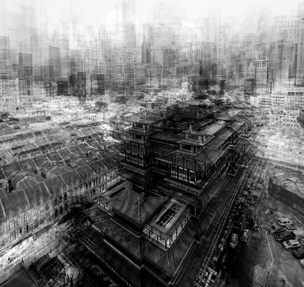 Abstract Temple Cityscape by Carmine Chiriacò — canvas wall art