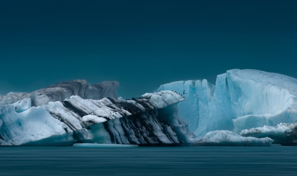Deep Blue Icebergs by Erik Engström — canvas wall art