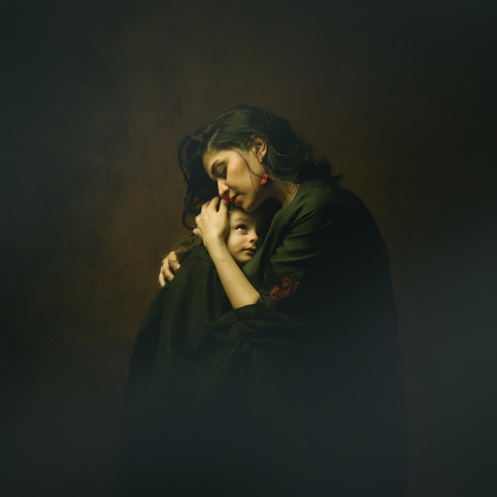 Loving Mother Embrace by Moein Hasheminasab — canvas wall art
