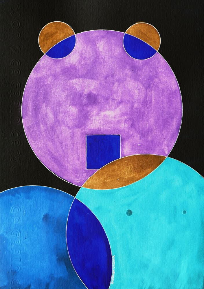 Modern Geometric Bear by Santhosh ch — canvas wall art