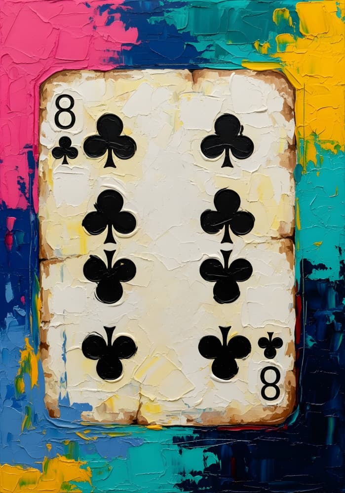 Textured Eight of Clubs by HUGO — canvas wall art