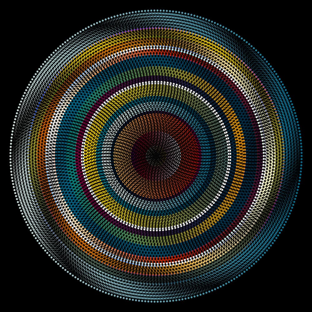 Colorful Dot Spiral by Angelo Cerantola — canvas wall art
