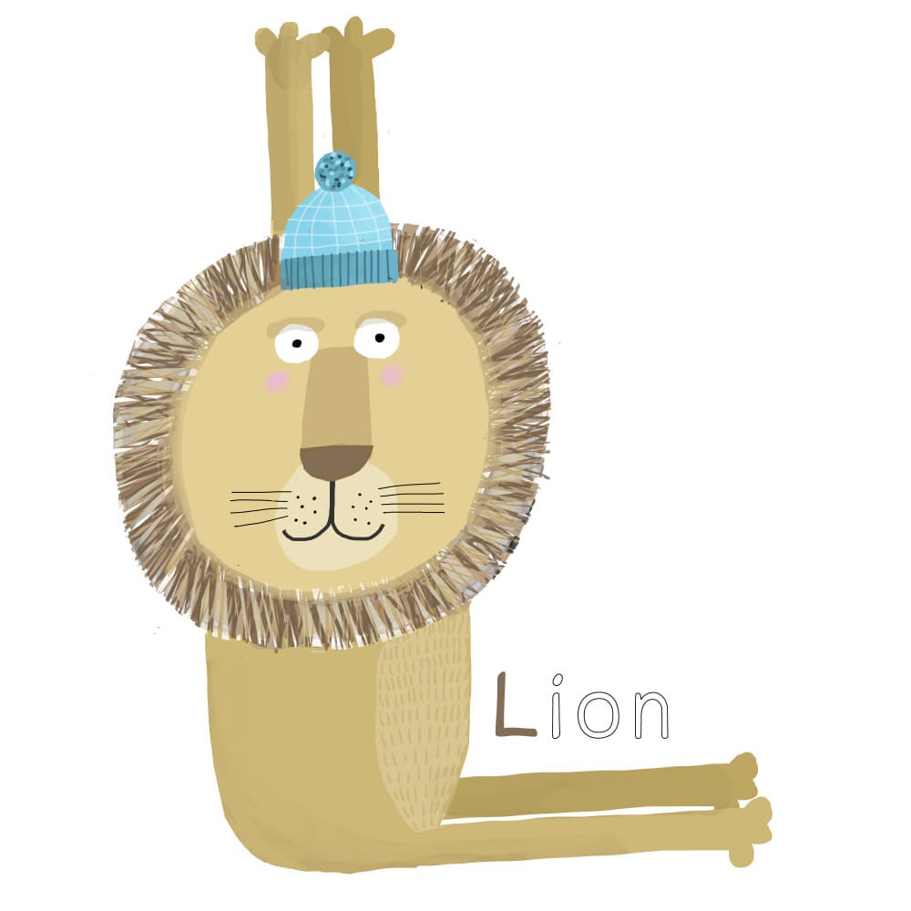 Playful Lion Letter L by Carla Daly — canvas wall art
