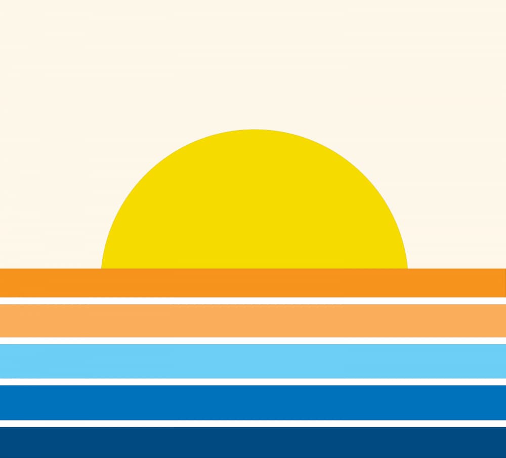 Warm Ocean Horizon by Bronwyn Baker — canvas wall art