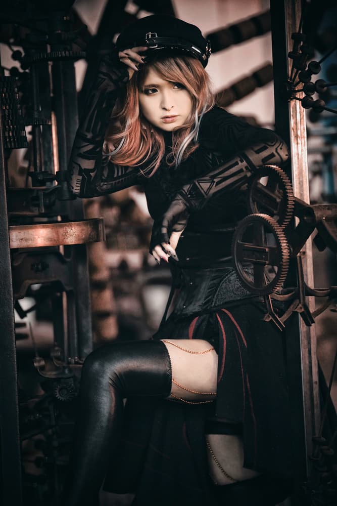 Pensive Steampunk Woman by KOIKI — canvas wall art