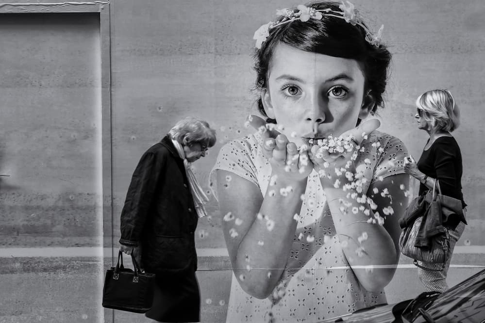 Blowing Petals City Life by Jean-Louis VIRETTI — canvas wall art