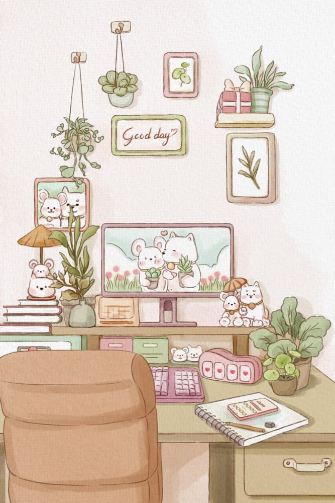Cute Home Office by Xuan Thai — canvas wall art