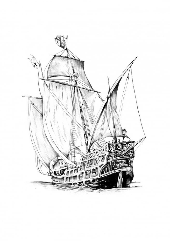 Historic Sailing Galleon by Kulik — canvas wall art
