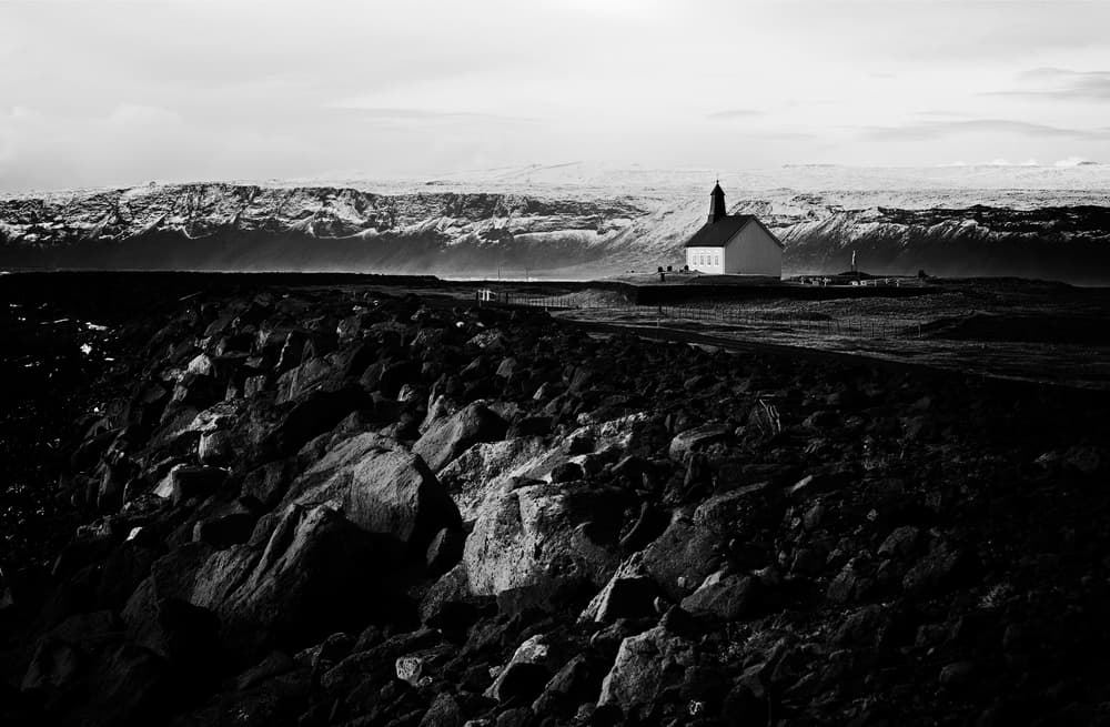Remote Winter Church by Julien Oncete — canvas wall art