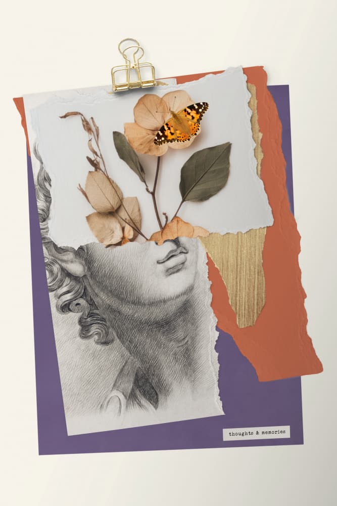 Botanical Bust Collage by Marja van den Hurk — canvas wall art