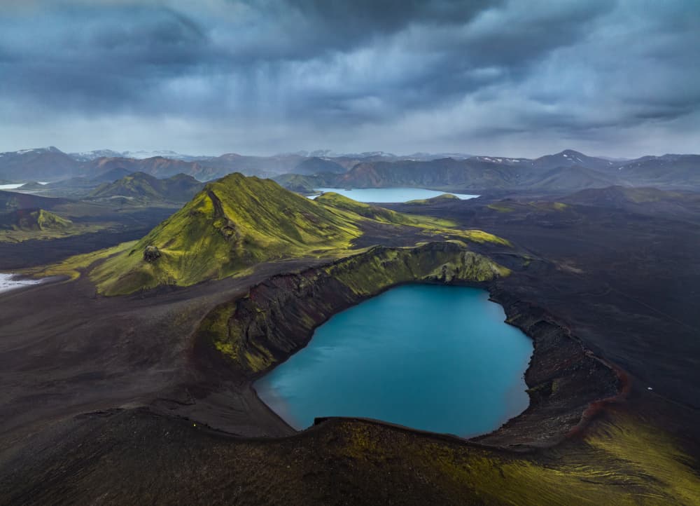 Volcanic Icelandic Crater Lakes by Ruiqing P. — canvas wall art