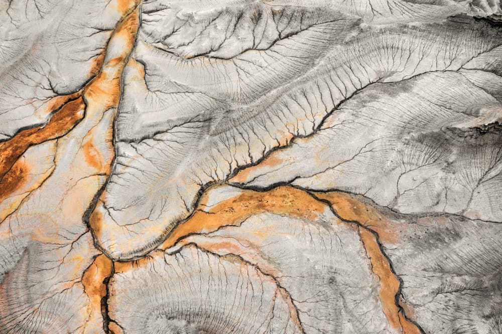 Aerial Desert Channels by John Fan — canvas wall art