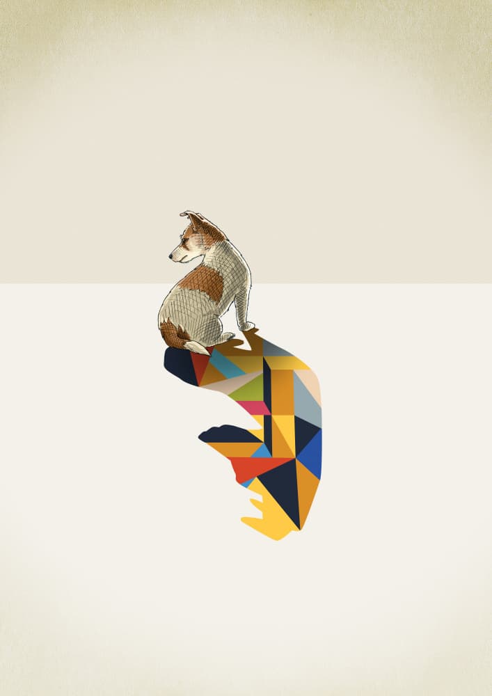 Loyal Dog Geometric Friend by Jason Ratliff — canvas wall art