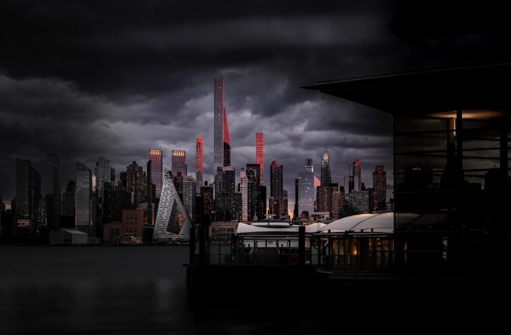 Dramatic Cityscape Glow by Wei (David) Dai — canvas wall art