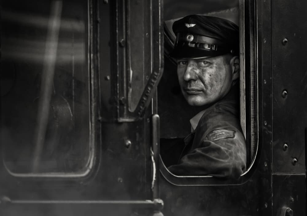 Gritty Train Engineer by Rainer Inderst — canvas wall art