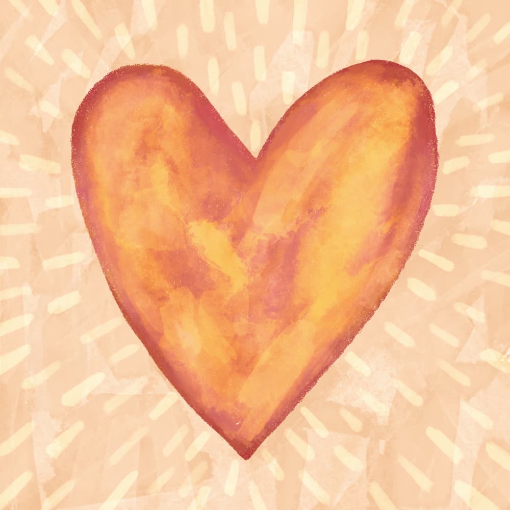 Warm Glowing Heart by EMELIEmaria — canvas wall art