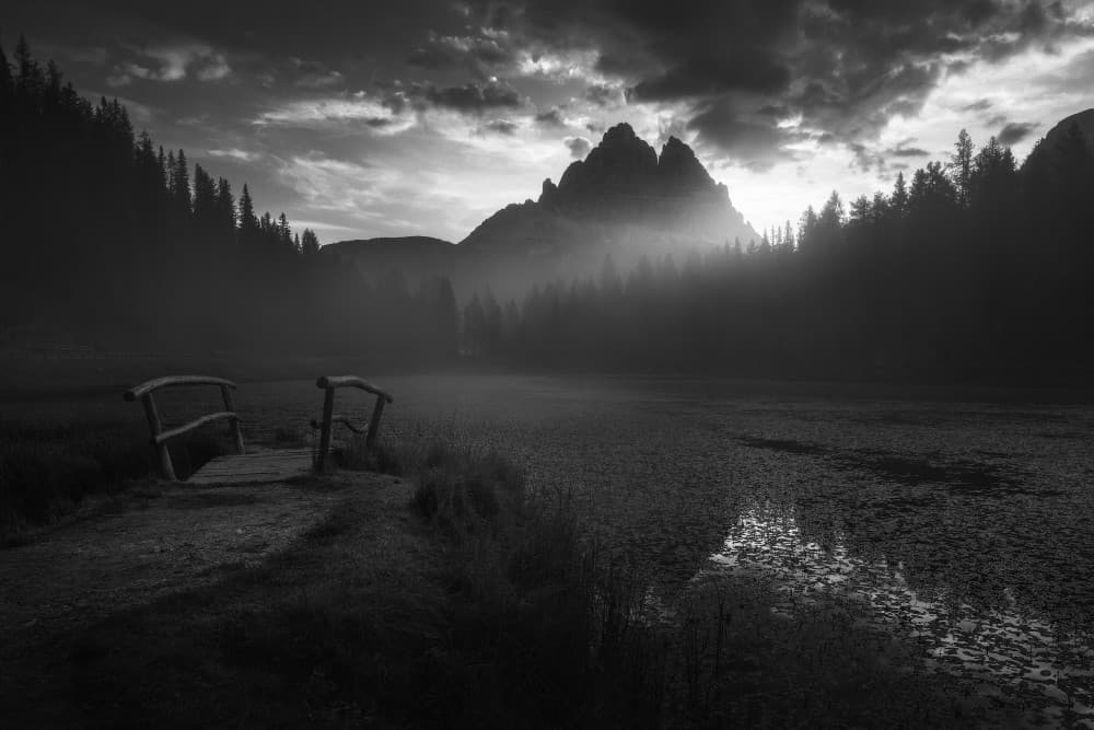 Misty Mountain Bridge by Thomas de Franzoni — canvas wall art