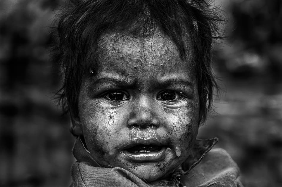 Crying Dirty Child by Mohammed Alnaser — canvas wall art