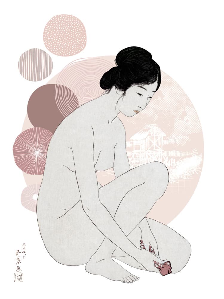 Delicate Nude Reflection by Marja van den Hurk — canvas wall art