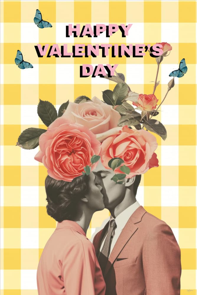 Happy Valentine's Kiss by Sue Skellern — canvas wall art
