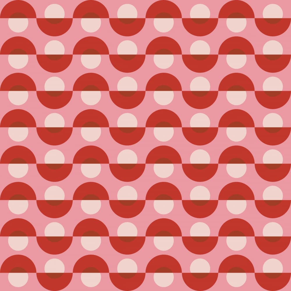 Retro Pink Circle Pattern by Little Dean — canvas wall art