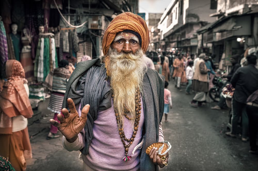 Indian Sadhu Portrait by Waldemar Szmidt — canvas wall art