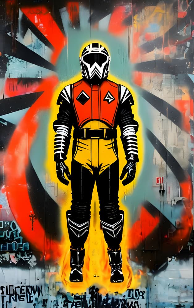 Futuristic Graffiti Warrior by Cicero Spin — canvas wall art