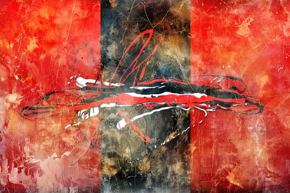 Dynamic Red Black Abstract by Rafal Kulik — canvas wall art