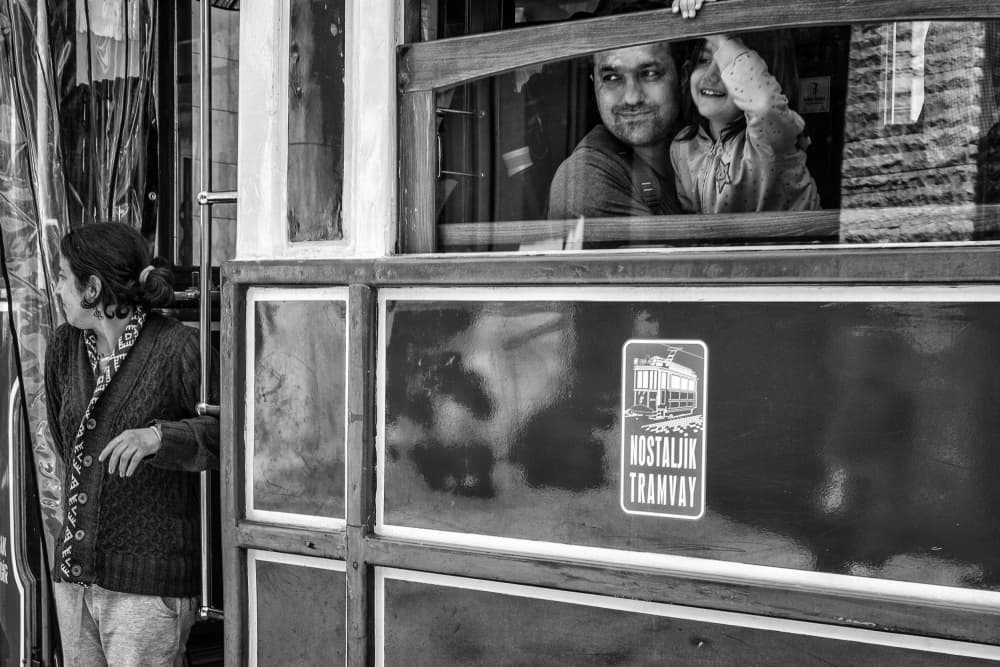 Nostalgic Tram Smiles by Pavol Stranak — canvas wall art