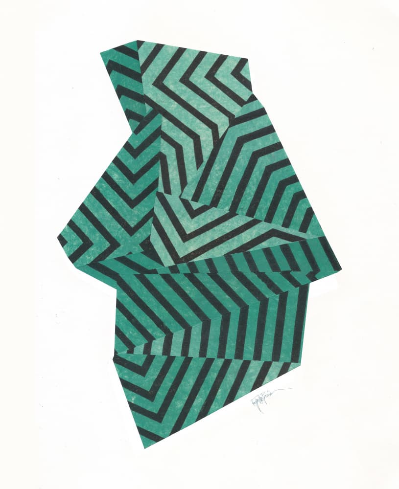 Teal Geometric Illusion by Paulina Vårregn — canvas wall art