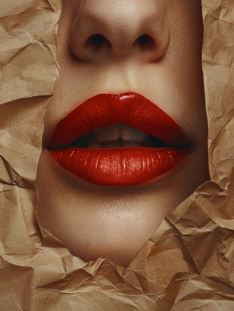 Red Lips Revealed by Bilge Paksoylu — canvas wall art