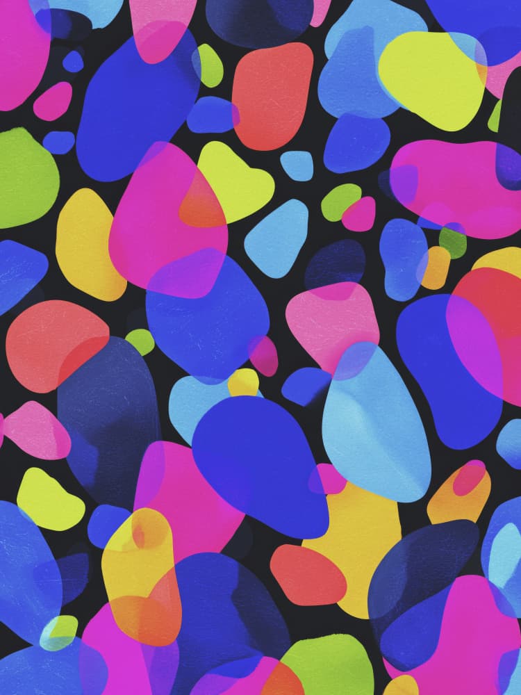 Vibrant Overlapping Shapes by Andreas Magnusson — canvas wall art