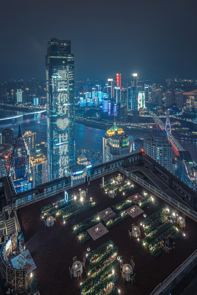 Chongqing Night Skyline by Mei Xu — canvas wall art
