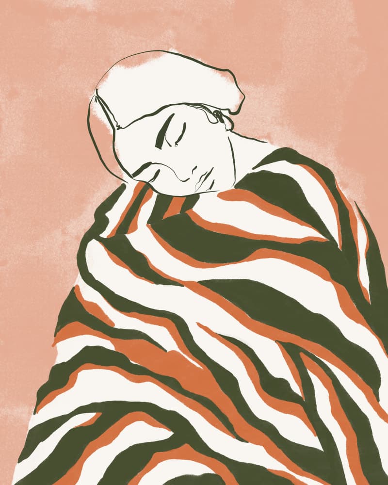 Peaceful Resting Woman by CATS AND DOTZ — canvas wall art