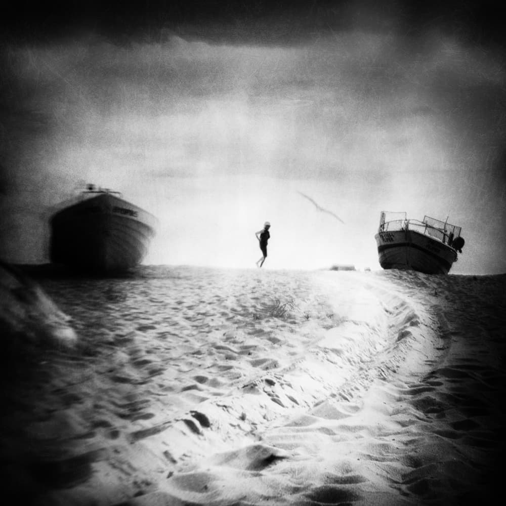 Solitary Beach Scene by Ina Tänzer — canvas wall art