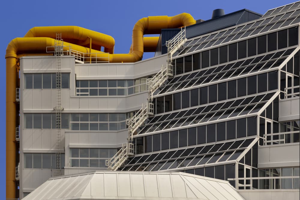 Yellow Pipes Modern Architecture by Theo Luycx — canvas wall art