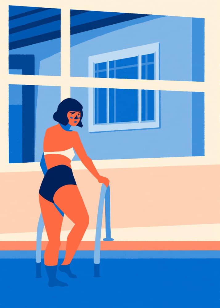Woman In Pool by Monika Gregulska — canvas wall art