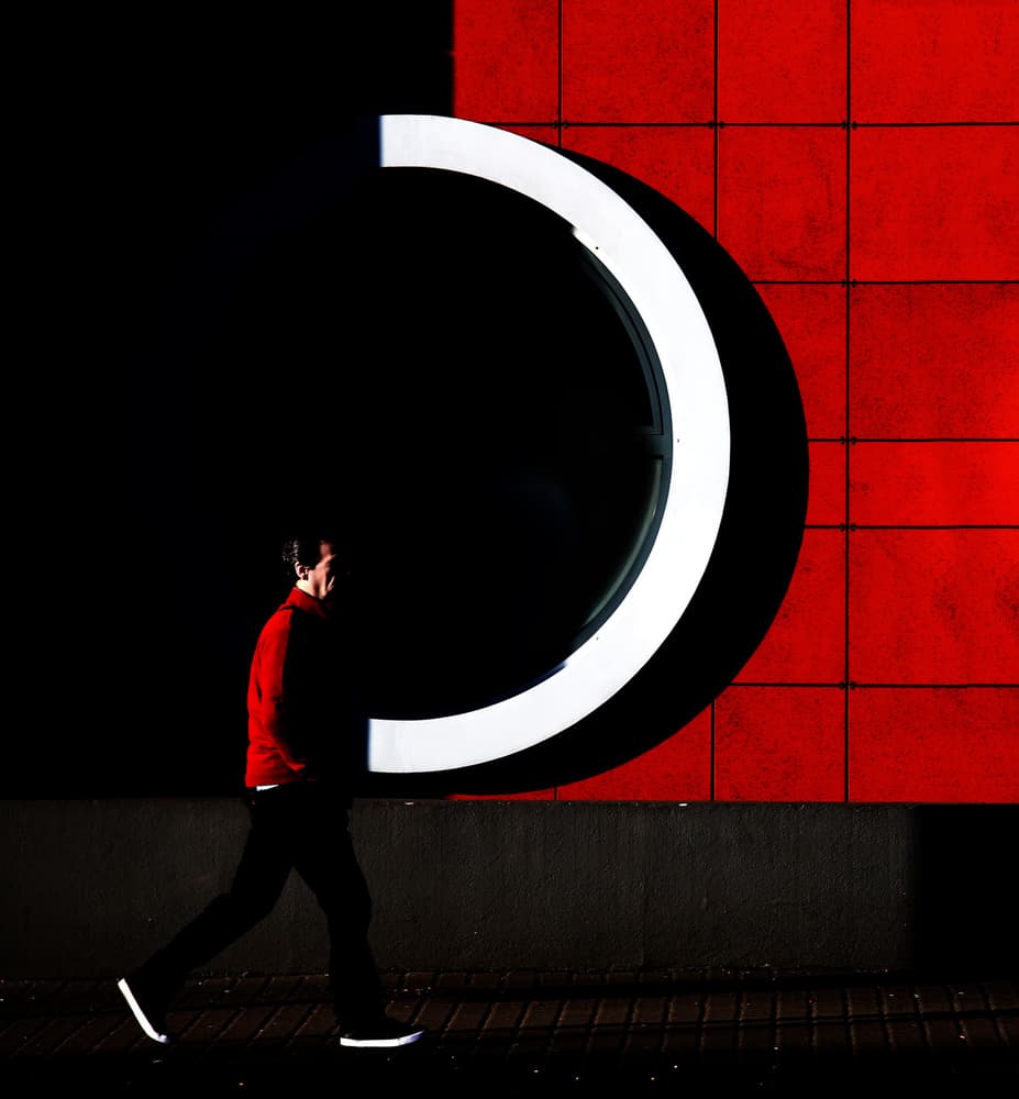 Red Wall Walker by Anna Niemiec — canvas wall art