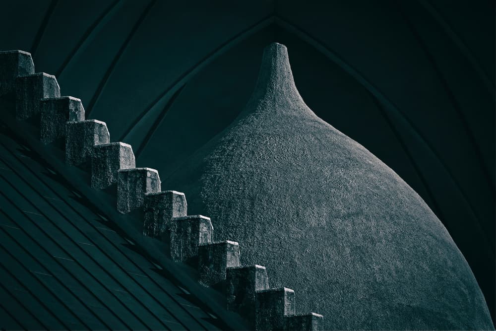Architectural Steps and Dome by Hans-Wolfgang Hawerkamp — canvas wall art