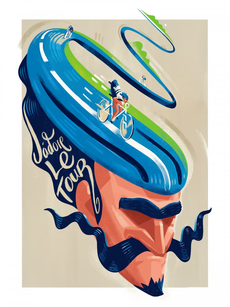 J'adore Le Tour Cyclist by Mark Harrison — canvas wall art