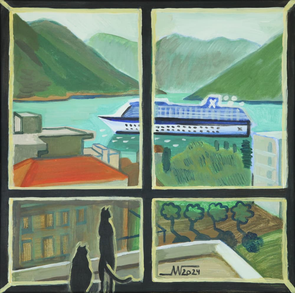 Coastal Cats and Cruise by Marina Gorkaeva — canvas wall art